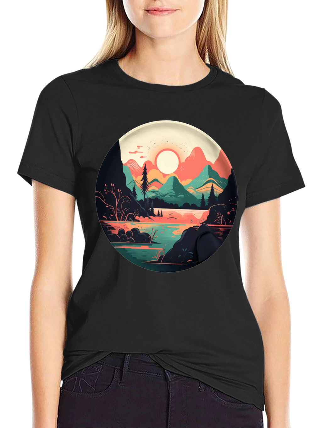 Mountain Lake T-Shirt - Nature Graphic Tee