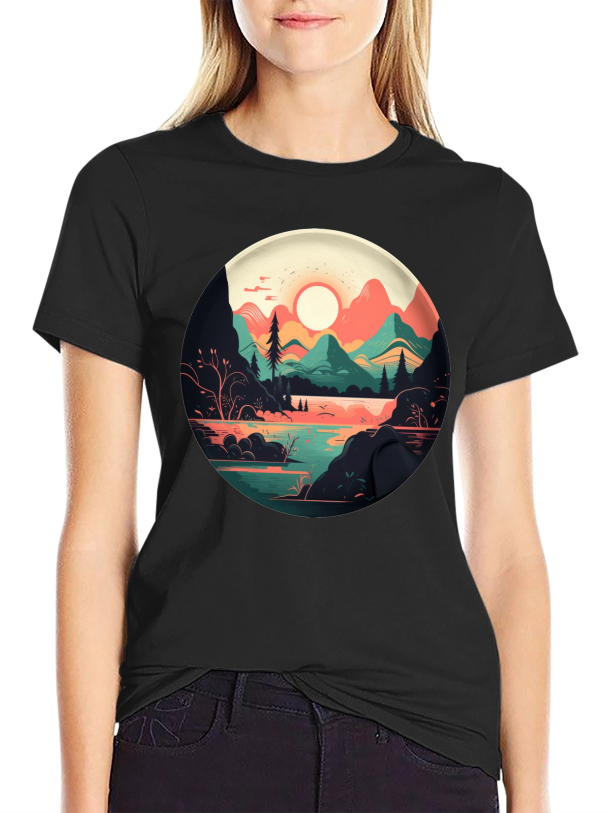 Mountain Lake T-Shirt - Nature Graphic Tee