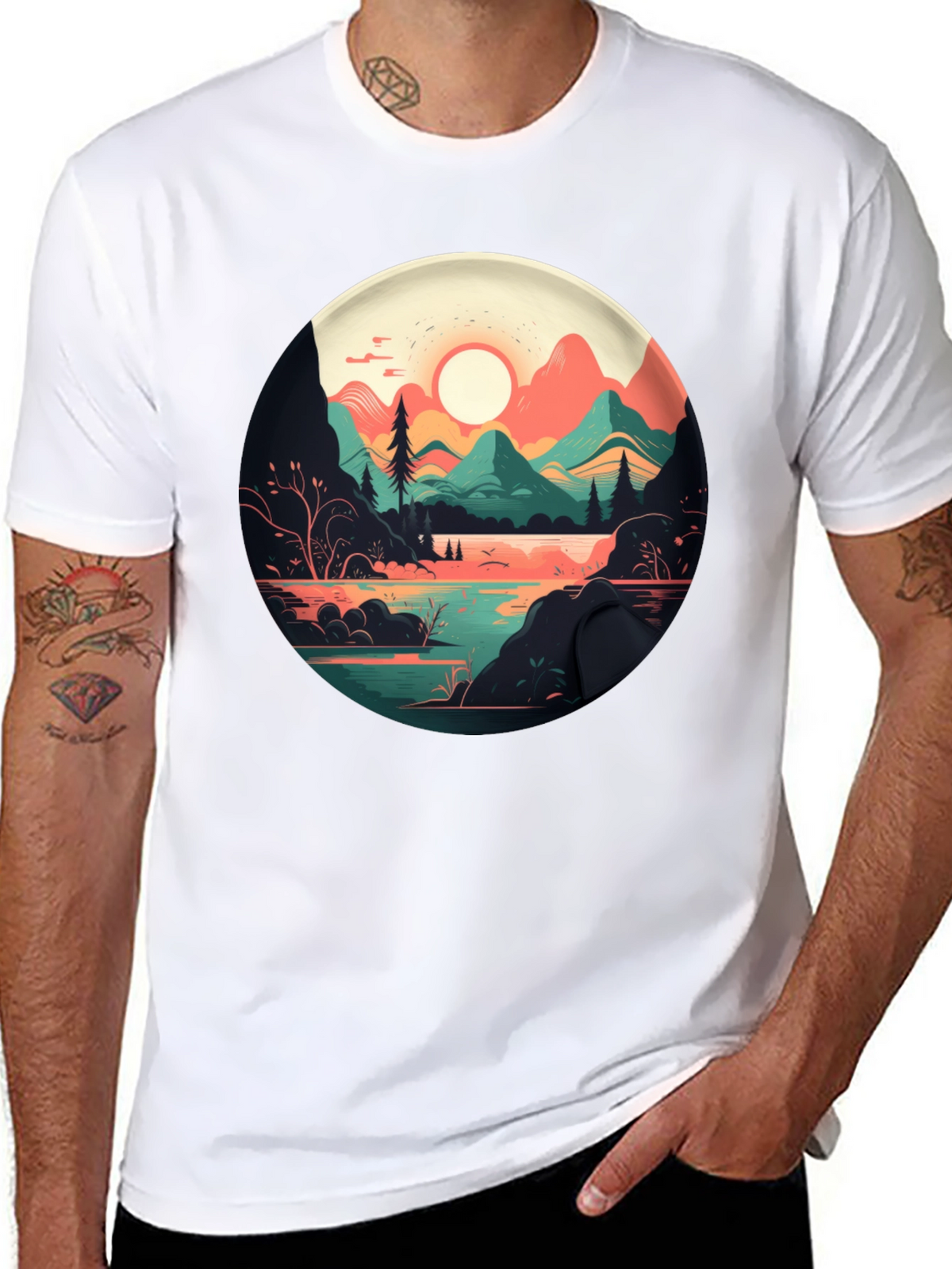 Mountain Lake T-Shirt - Nature Graphic Tee