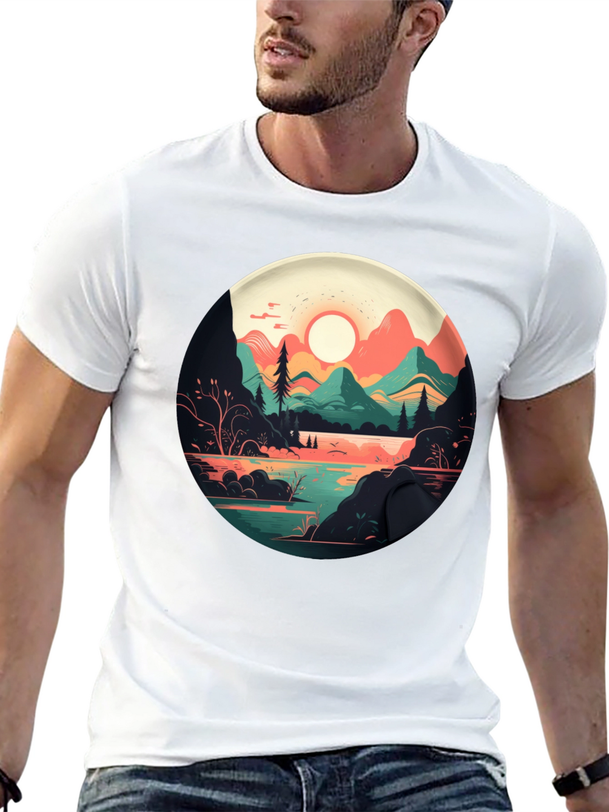 Mountain Lake T-Shirt - Nature Graphic Tee