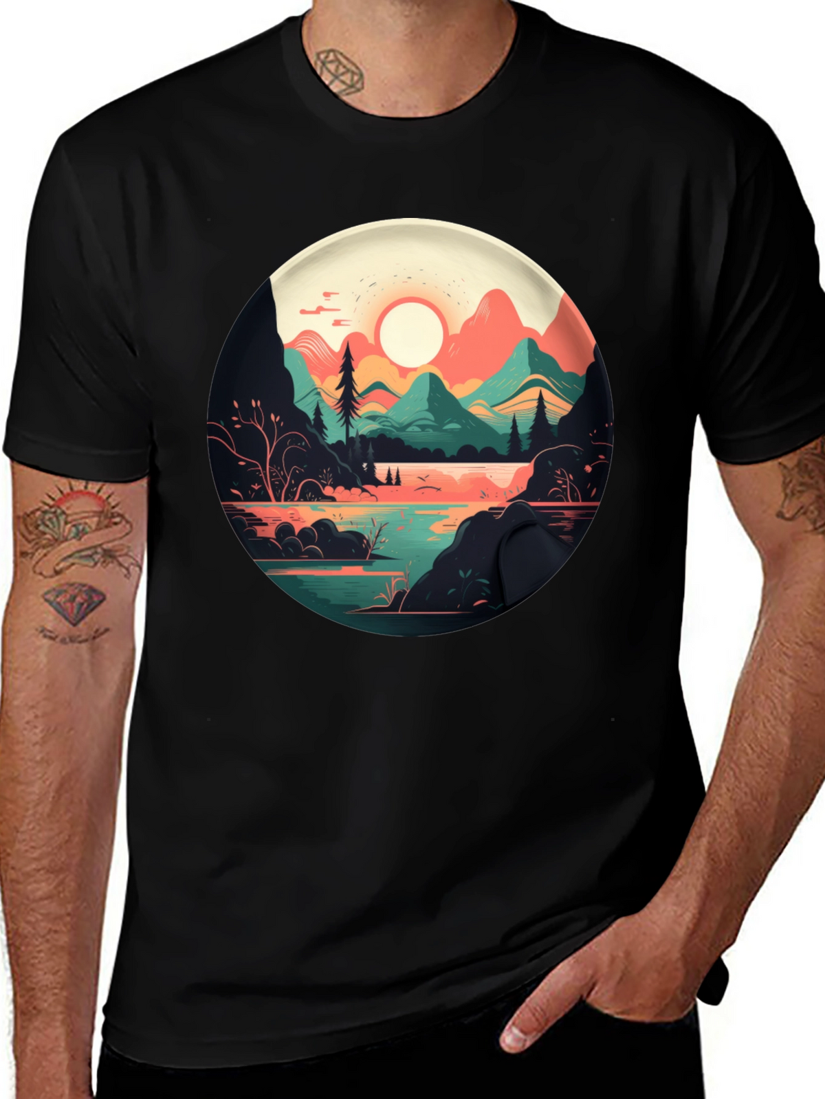 Mountain Lake T-Shirt - Nature Graphic Tee