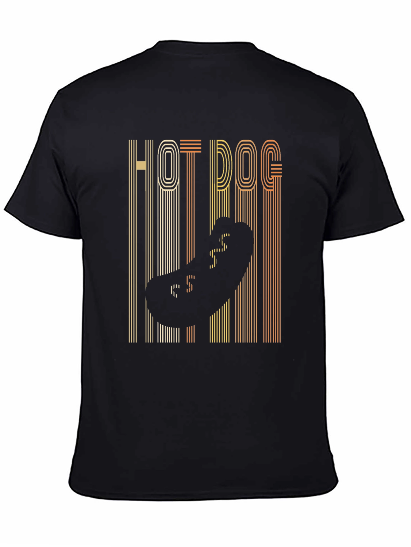 Retro Hot Dog Graphic Tee - Black T-Shirt