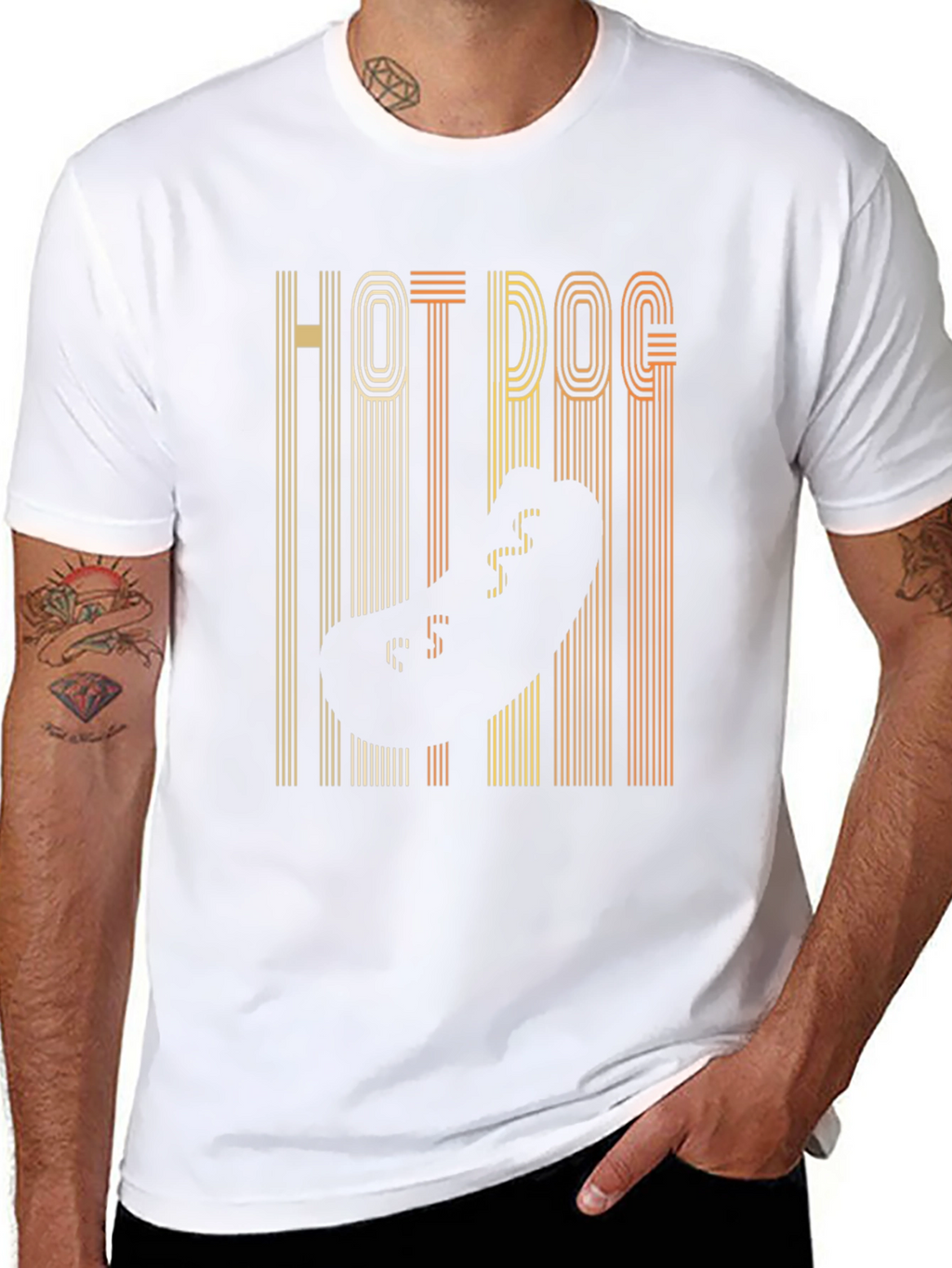 Retro Hot Dog Graphic Tee - Black T-Shirt