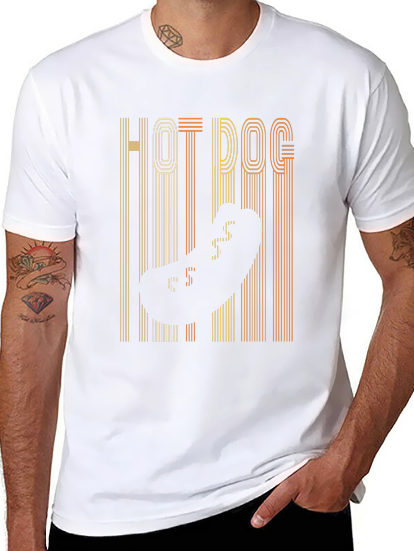 Retro Hot Dog Graphic Tee - Black T-Shirt