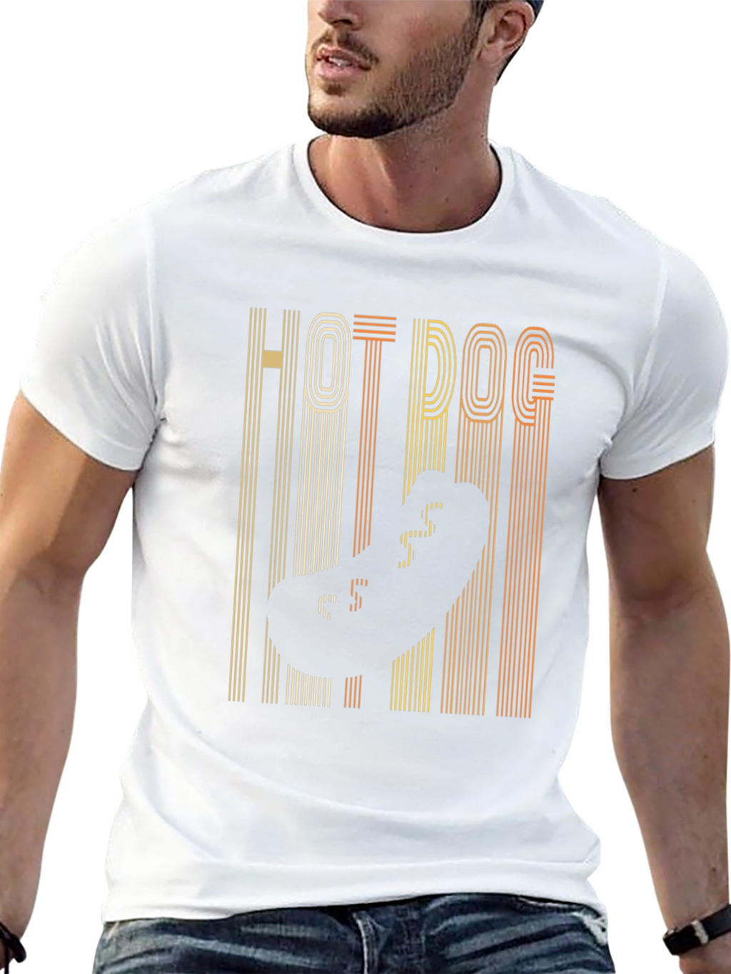 Retro Hot Dog Graphic Tee - Black T-Shirt