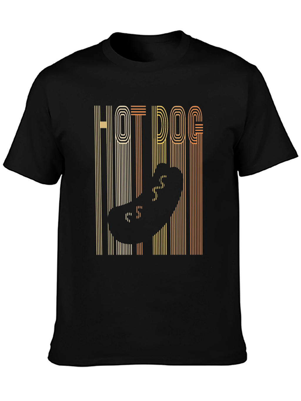 Retro Hot Dog Graphic Tee - Black T-Shirt