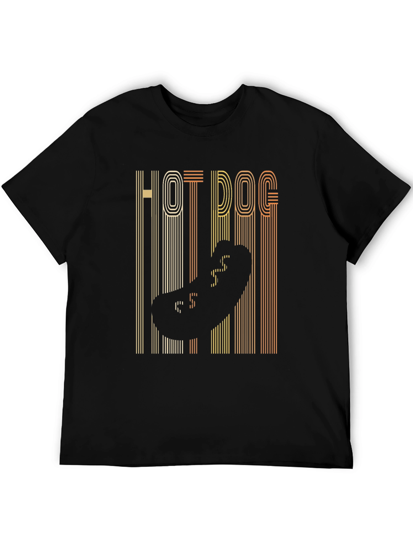 Retro Hot Dog Graphic Tee - Black T-Shirt