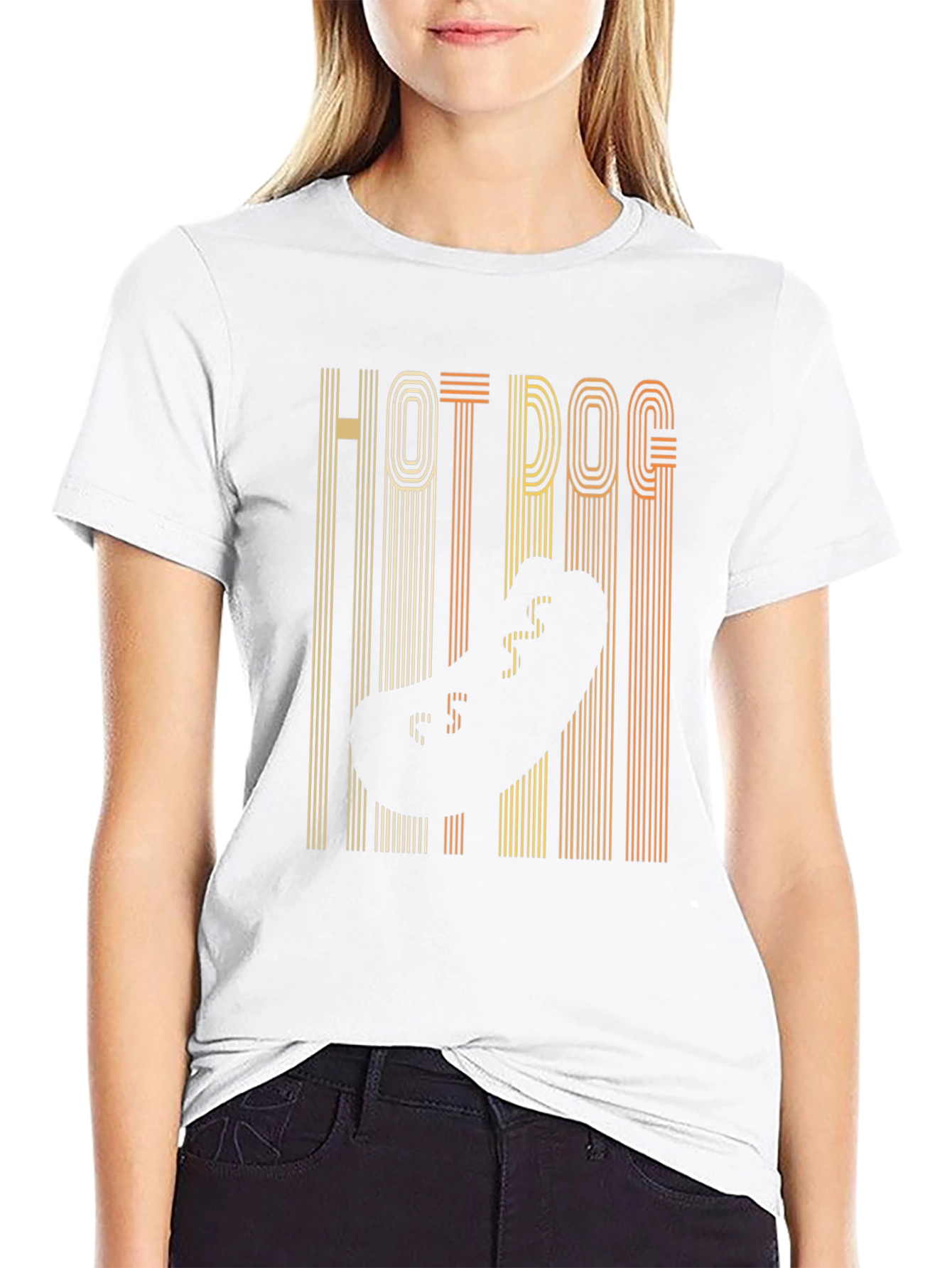 Retro Hot Dog Graphic Tee - Black T-Shirt