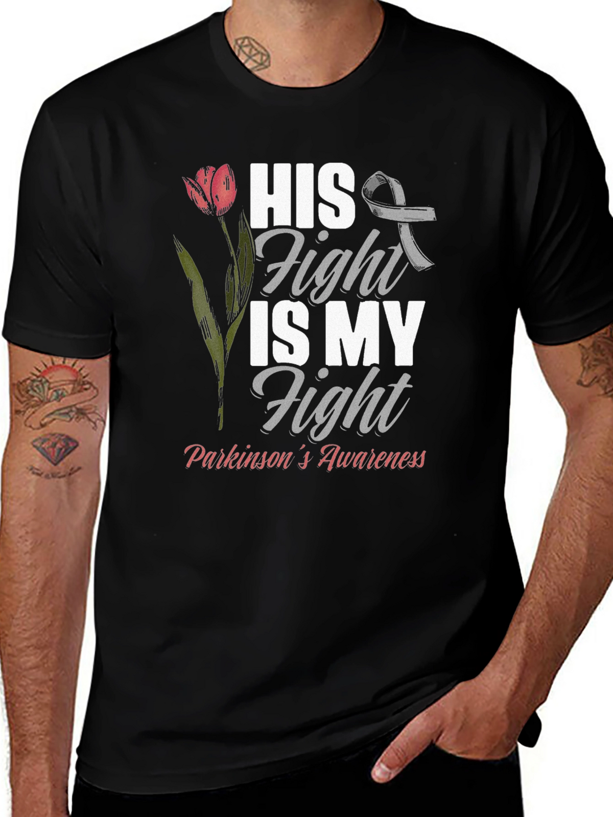 Parkinsons Awareness T-Shirt - His Fight Is My Fight