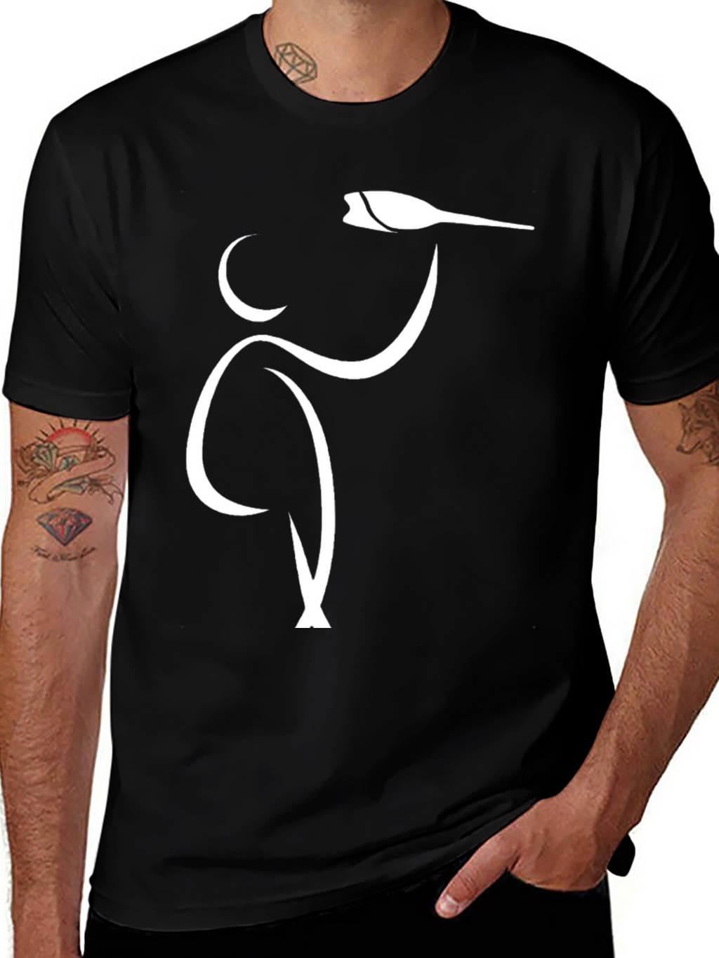 Stylized Sommelier Graphic T-Shirt - Modern Wine Lover Tee