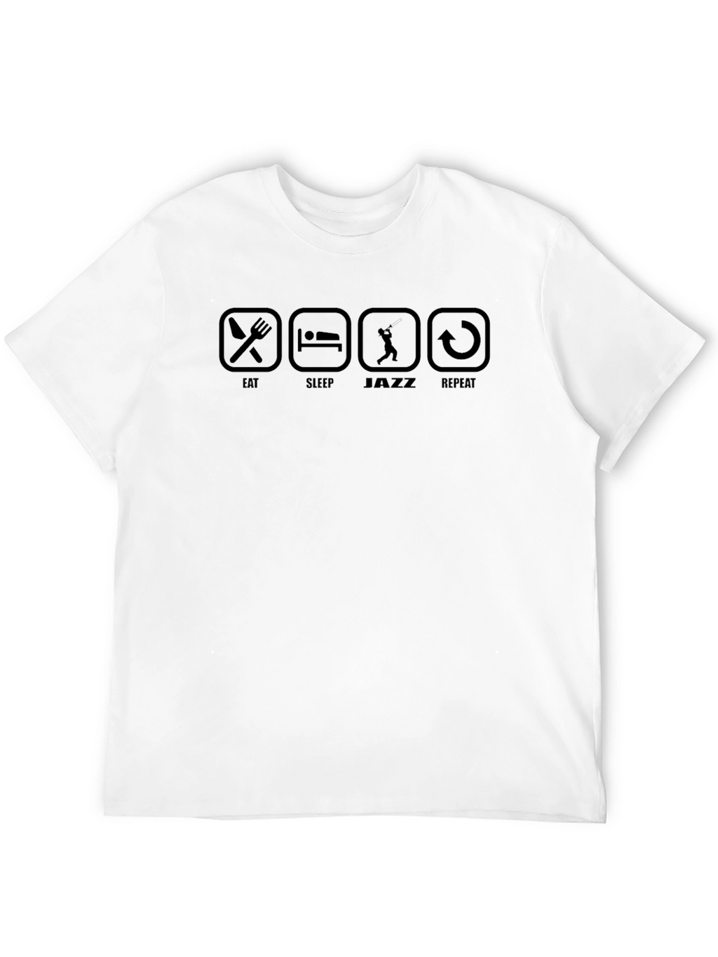 Eat Sleep Jazz Repeat Black Graphic T-Shirt