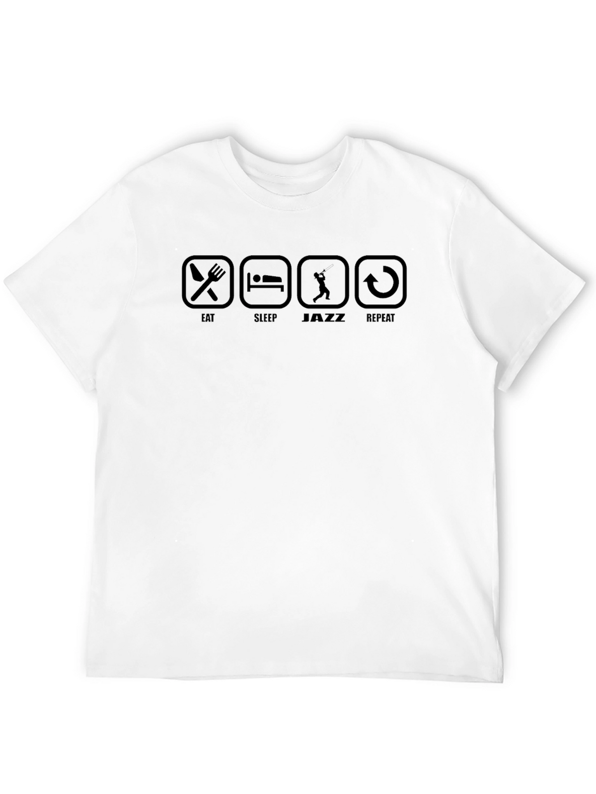 Eat Sleep Jazz Repeat Black Graphic T-Shirt