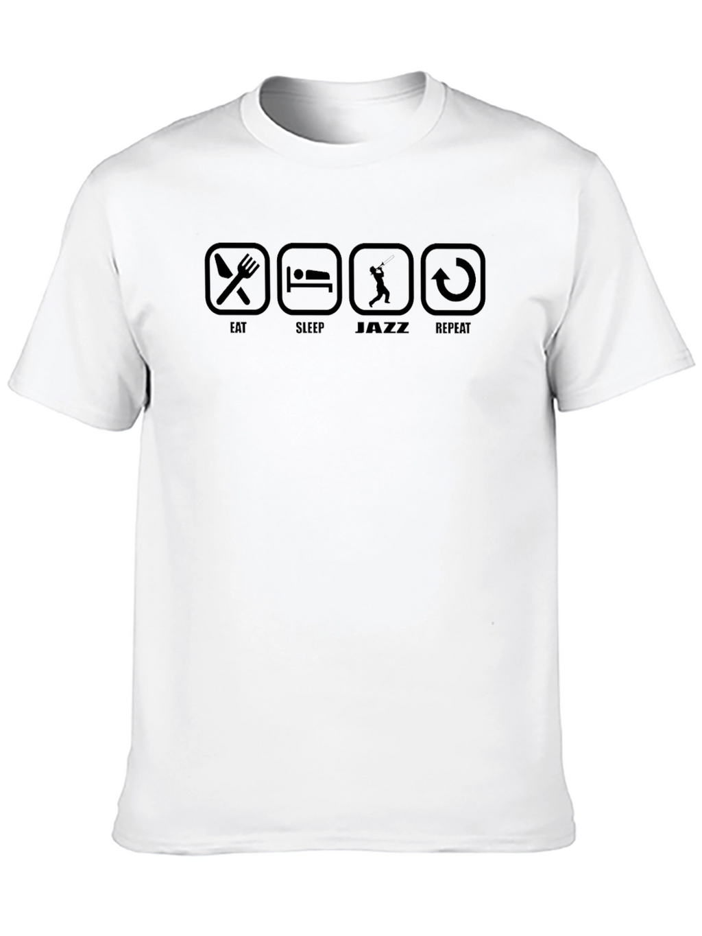 Eat Sleep Jazz Repeat Black Graphic T-Shirt