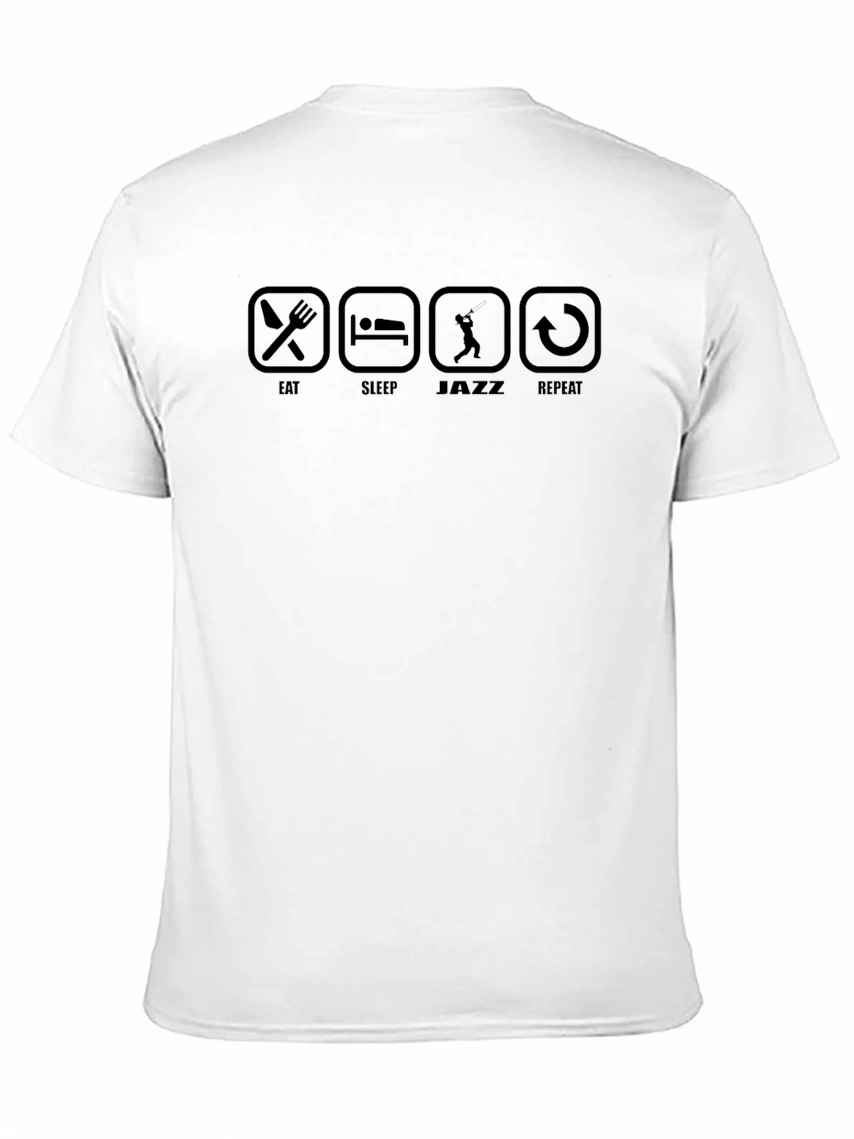 Eat Sleep Jazz Repeat Black Graphic T-Shirt