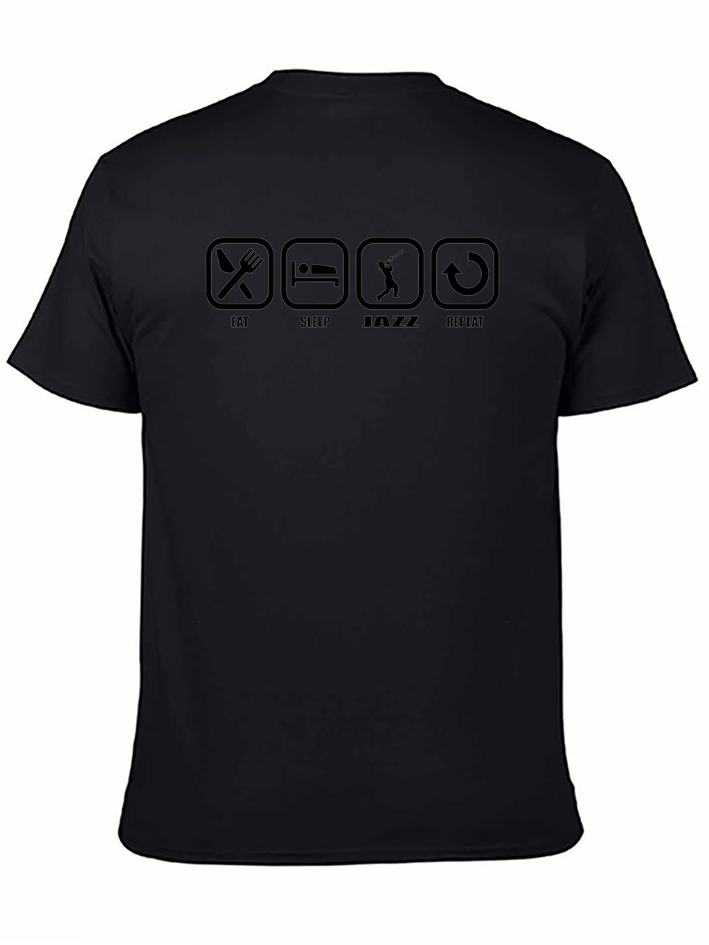 Eat Sleep Jazz Repeat Black Graphic T-Shirt