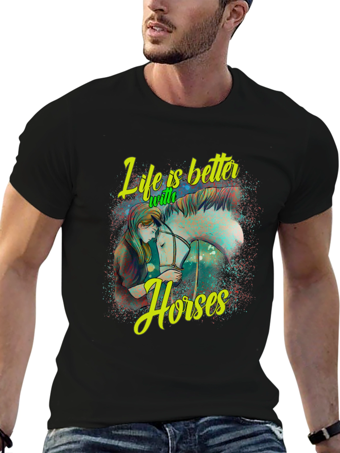 Life is Better with Horses Graphic T-Shirt