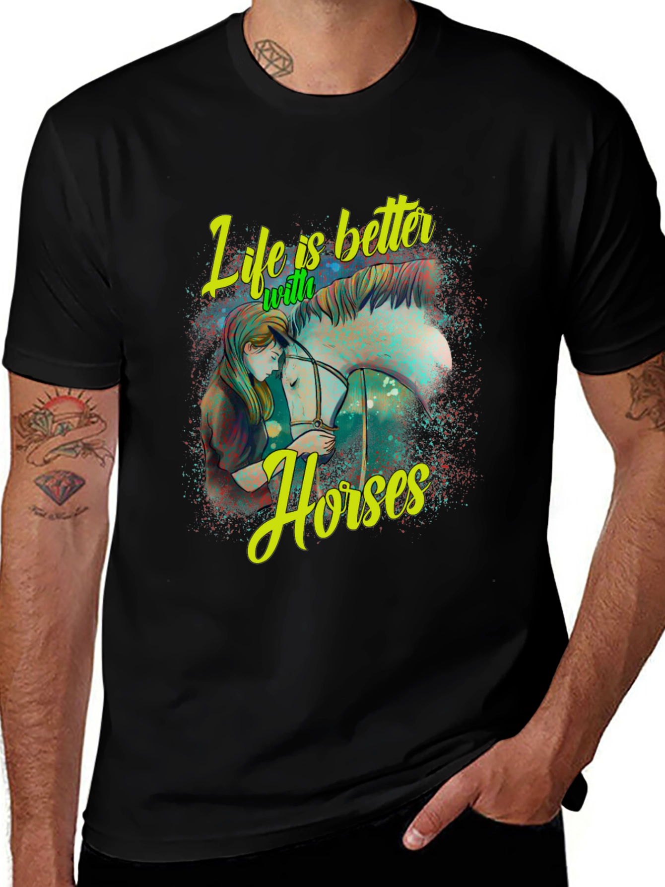 Life is Better with Horses Graphic T-Shirt