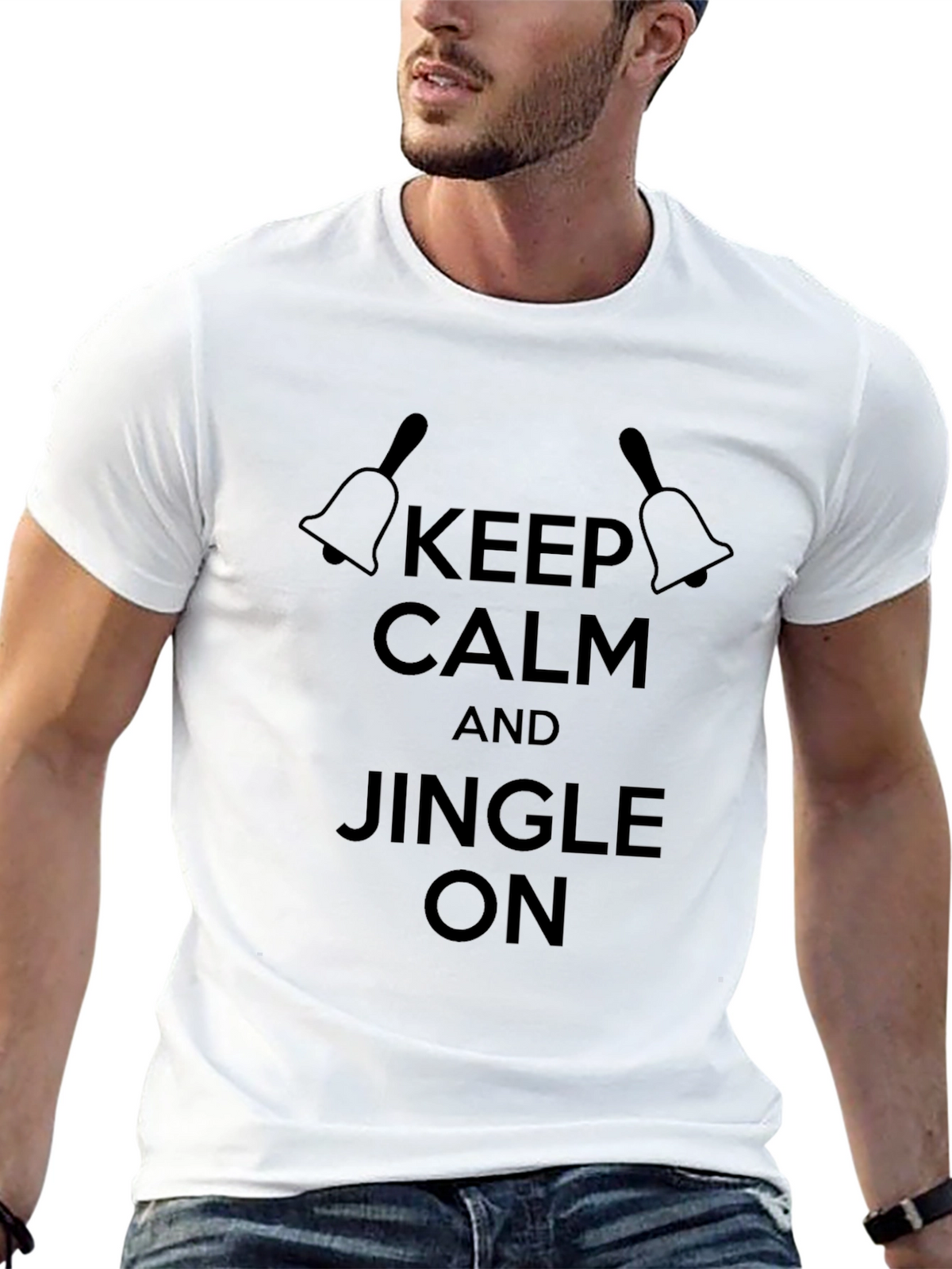 Keep Calm & Jingle On Black T-Shirt