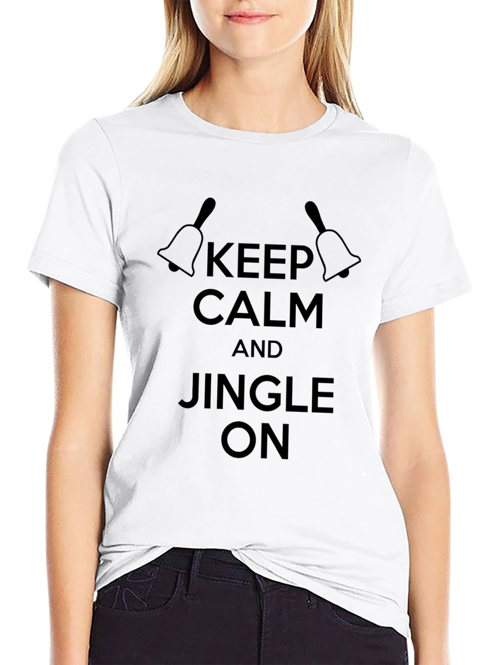 Keep Calm & Jingle On Black T-Shirt