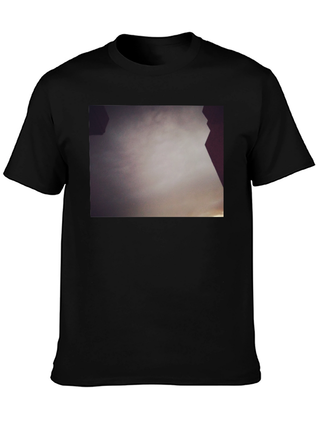 Abstract Sky Print Black Tee