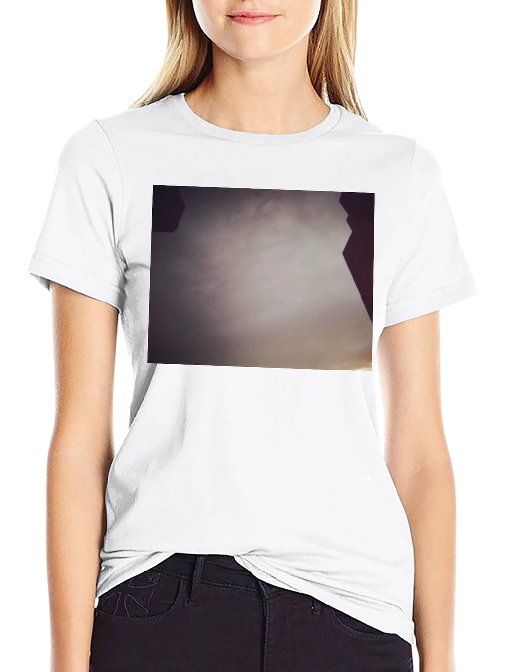Abstract Sky Print Black Tee