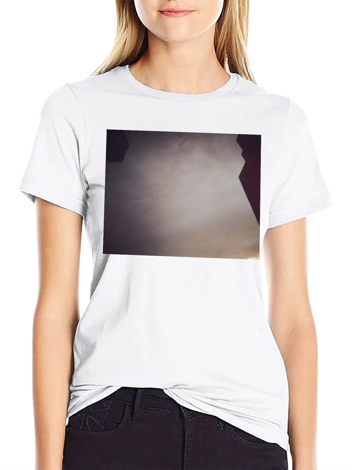 Abstract Sky Print Black Tee