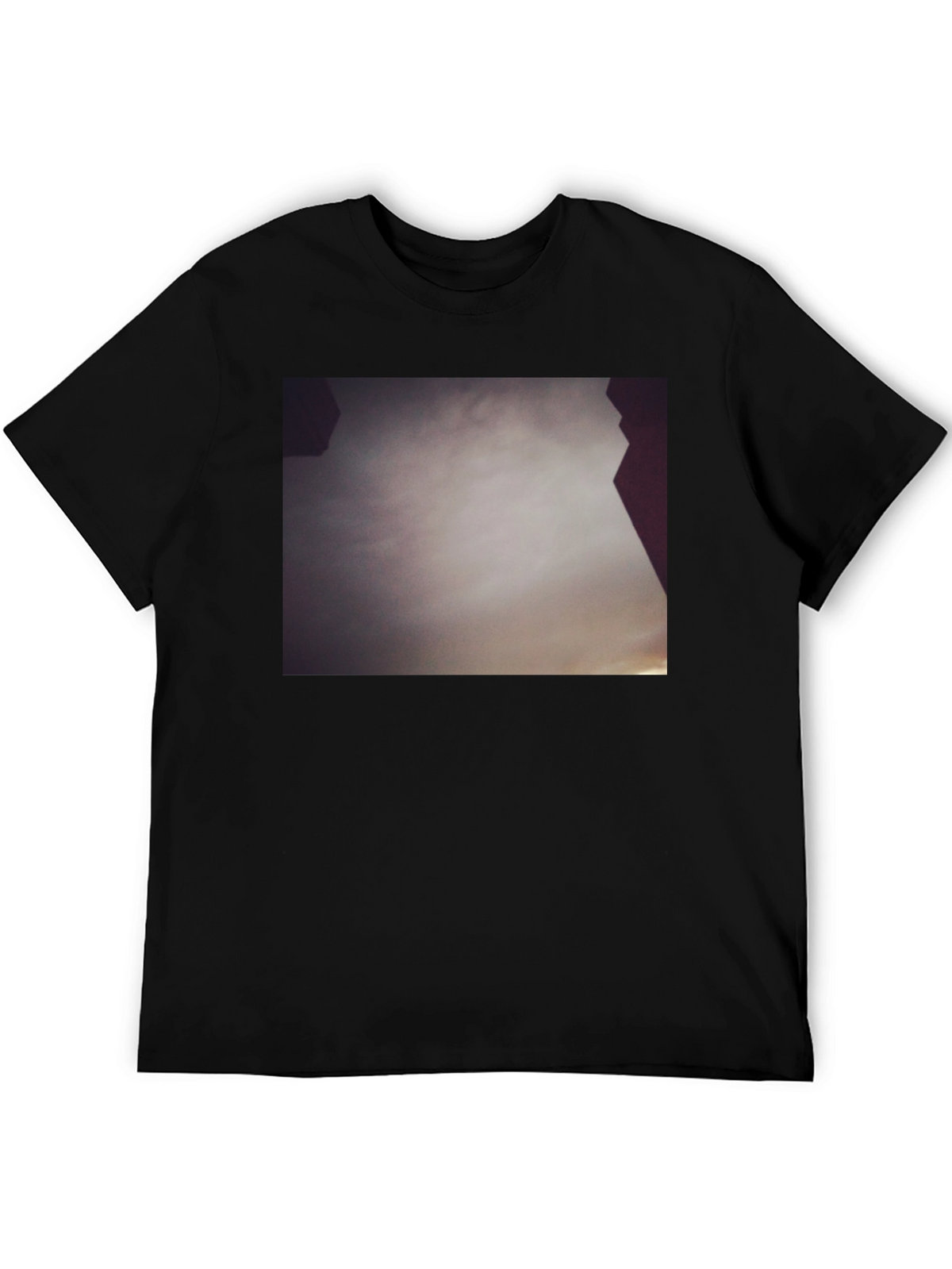 Abstract Sky Print Black Tee