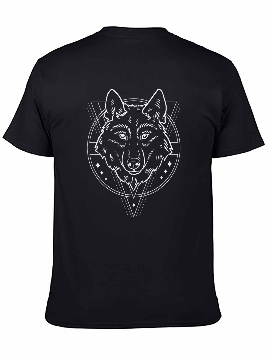 Wolf Graphic Tee - Black Cotton T-Shirt