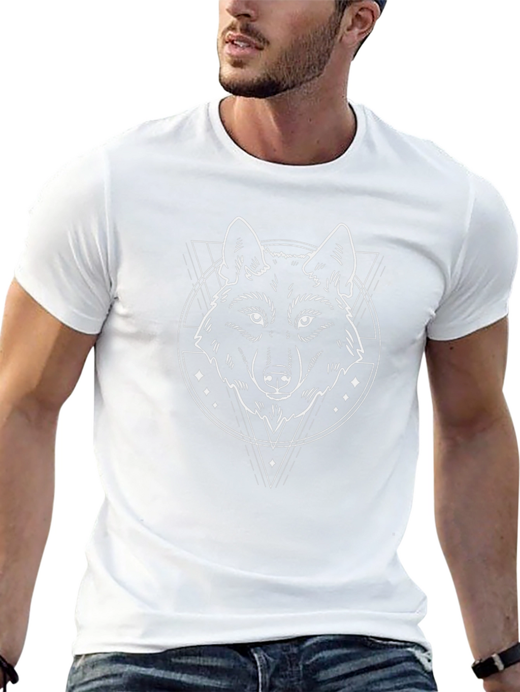 Wolf Graphic Tee - Black Cotton T-Shirt