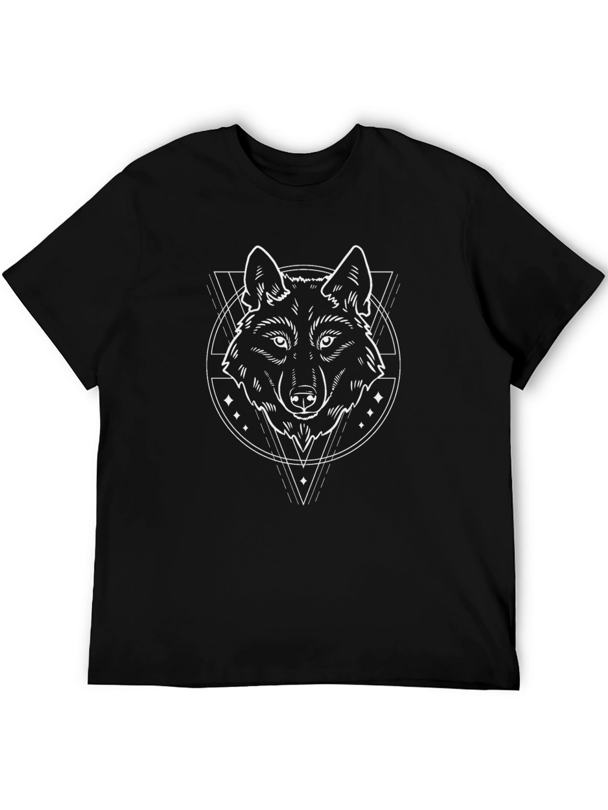 Wolf Graphic Tee - Black Cotton T-Shirt