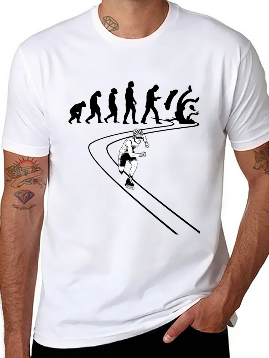Evolution of Falling: Inline Skater Graphic Tee