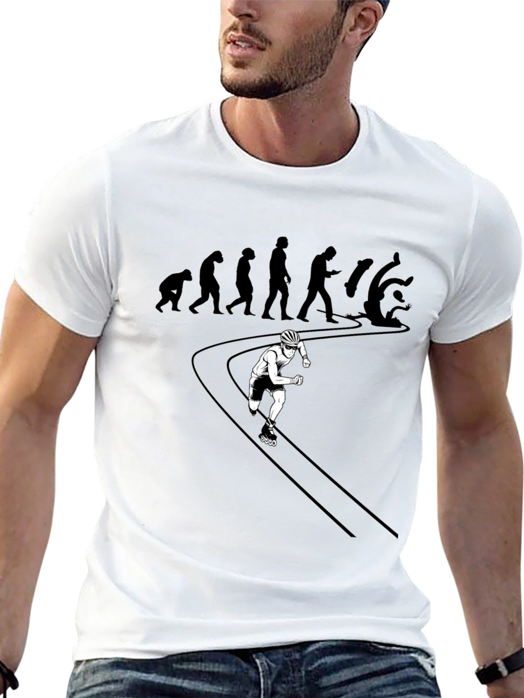 Evolution of Falling: Inline Skater Graphic Tee