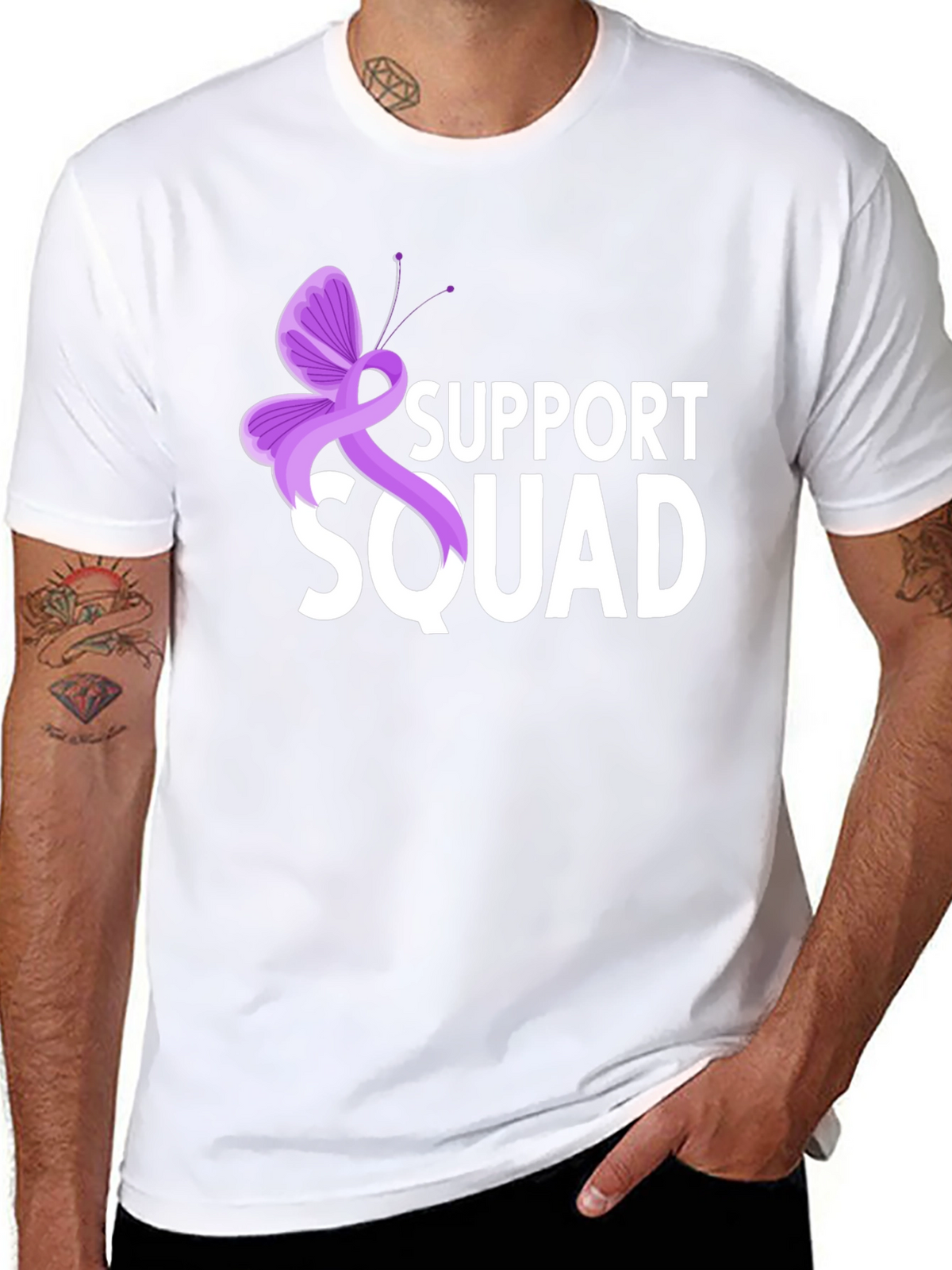 Support Squad T-Shirt - Purple Ribbon Butterfly