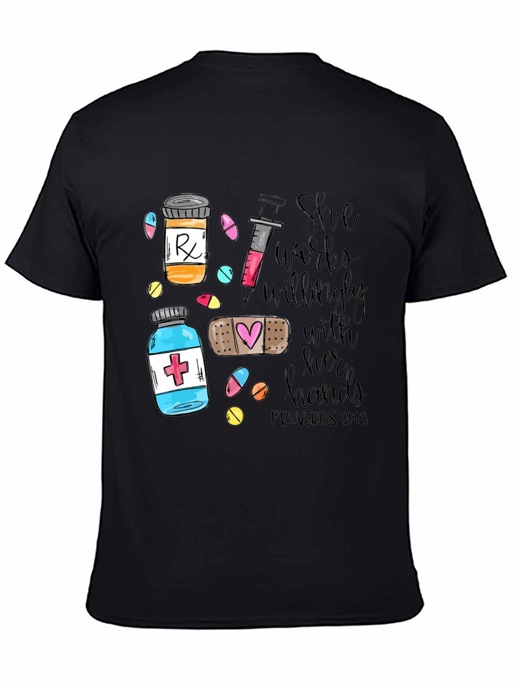 Nurse Proverbs Graphic Tee - She Works Willingly