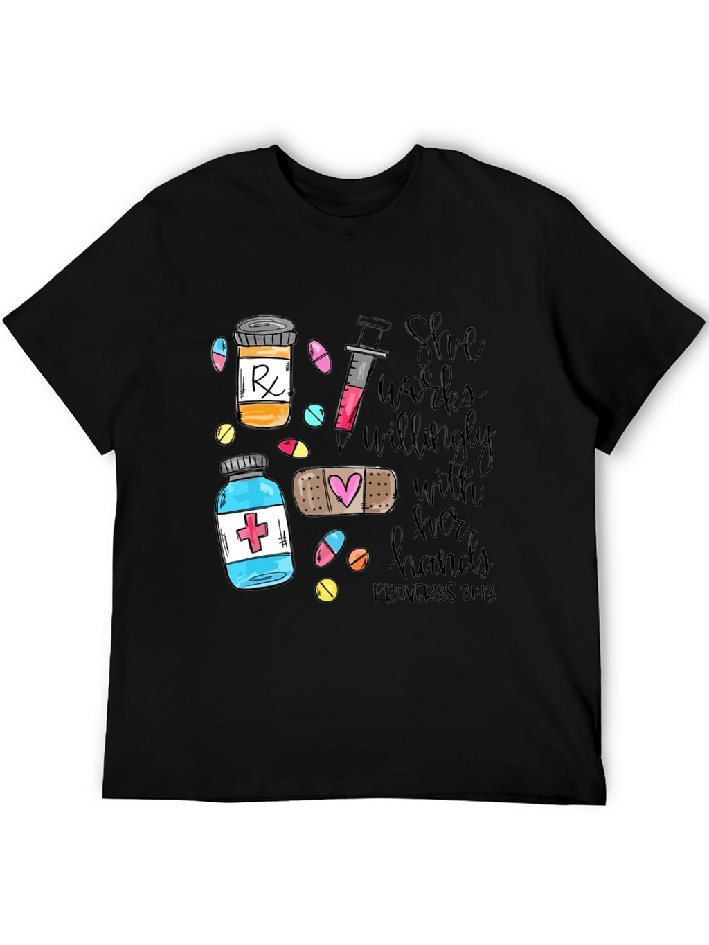 Nurse Proverbs Graphic Tee - She Works Willingly