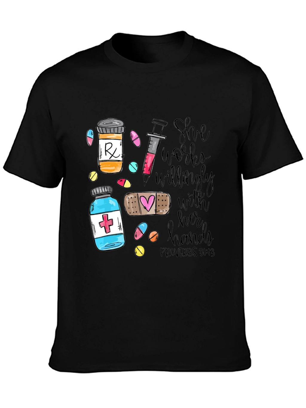 Nurse Proverbs Graphic Tee - She Works Willingly