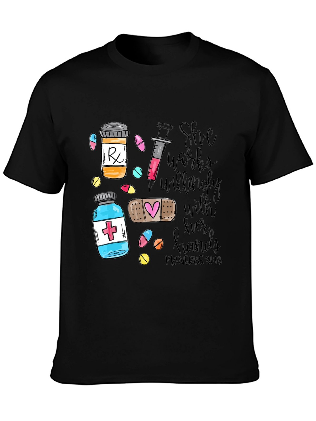 Nurse Proverbs Graphic Tee - She Works Willingly