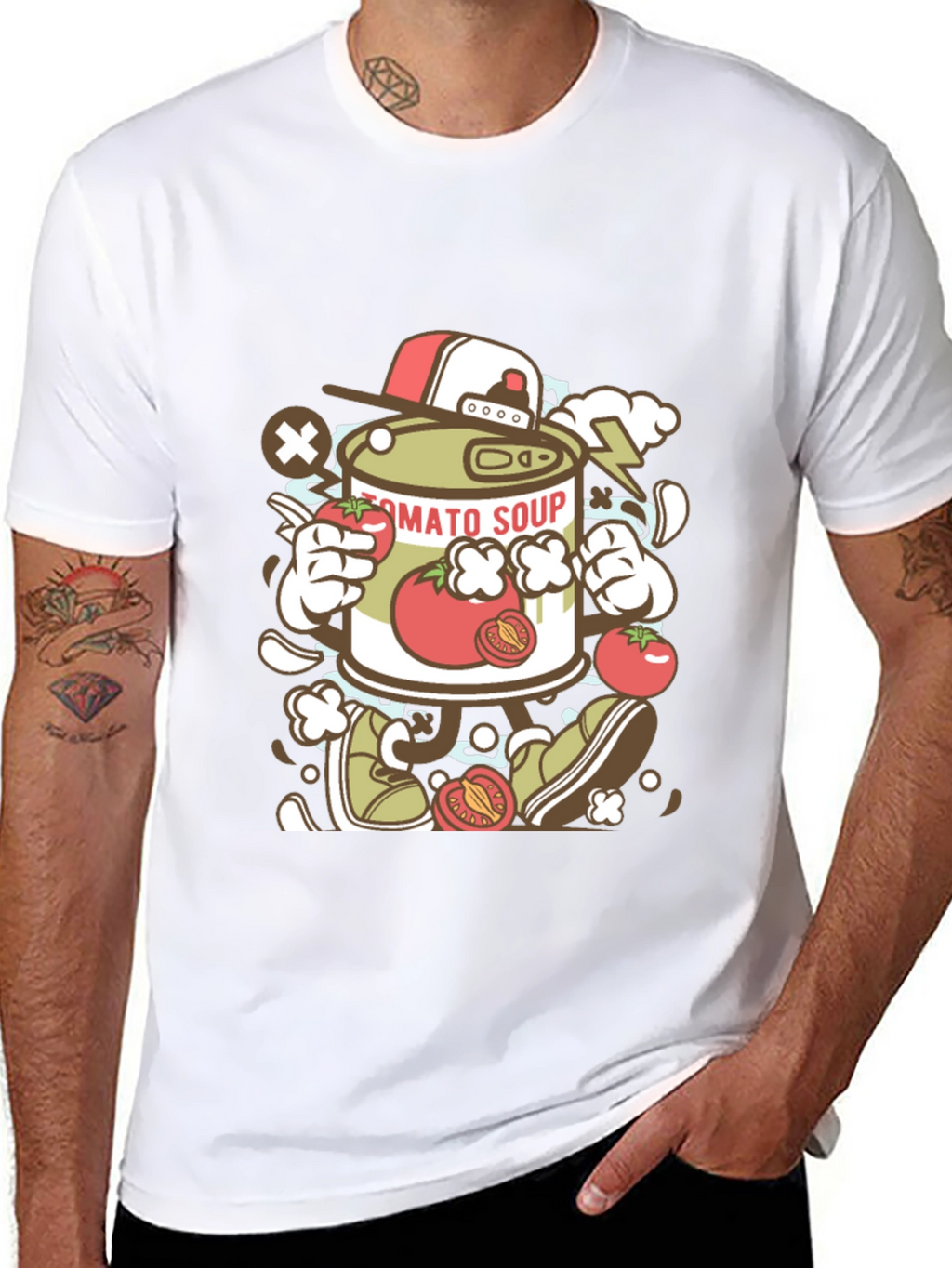 Tomato Soup Can Cartoon Graphic Tee