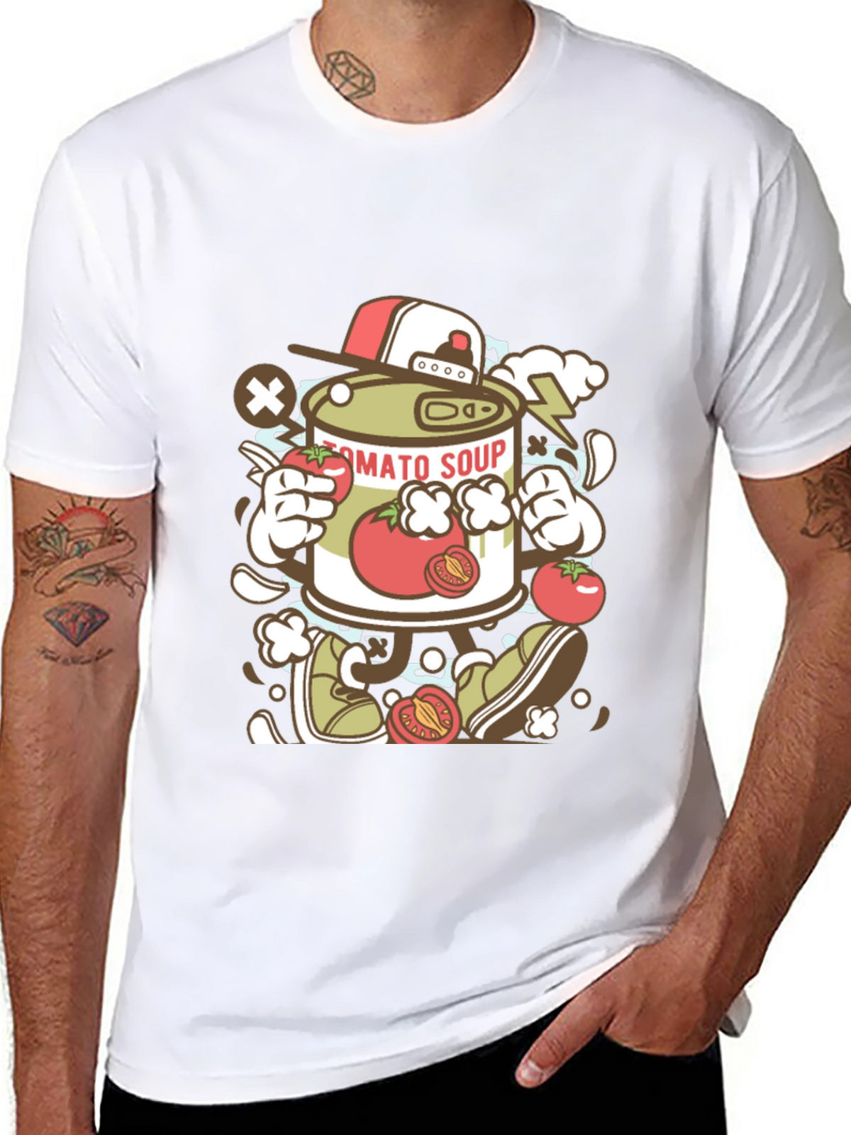 Tomato Soup Can Cartoon Graphic Tee