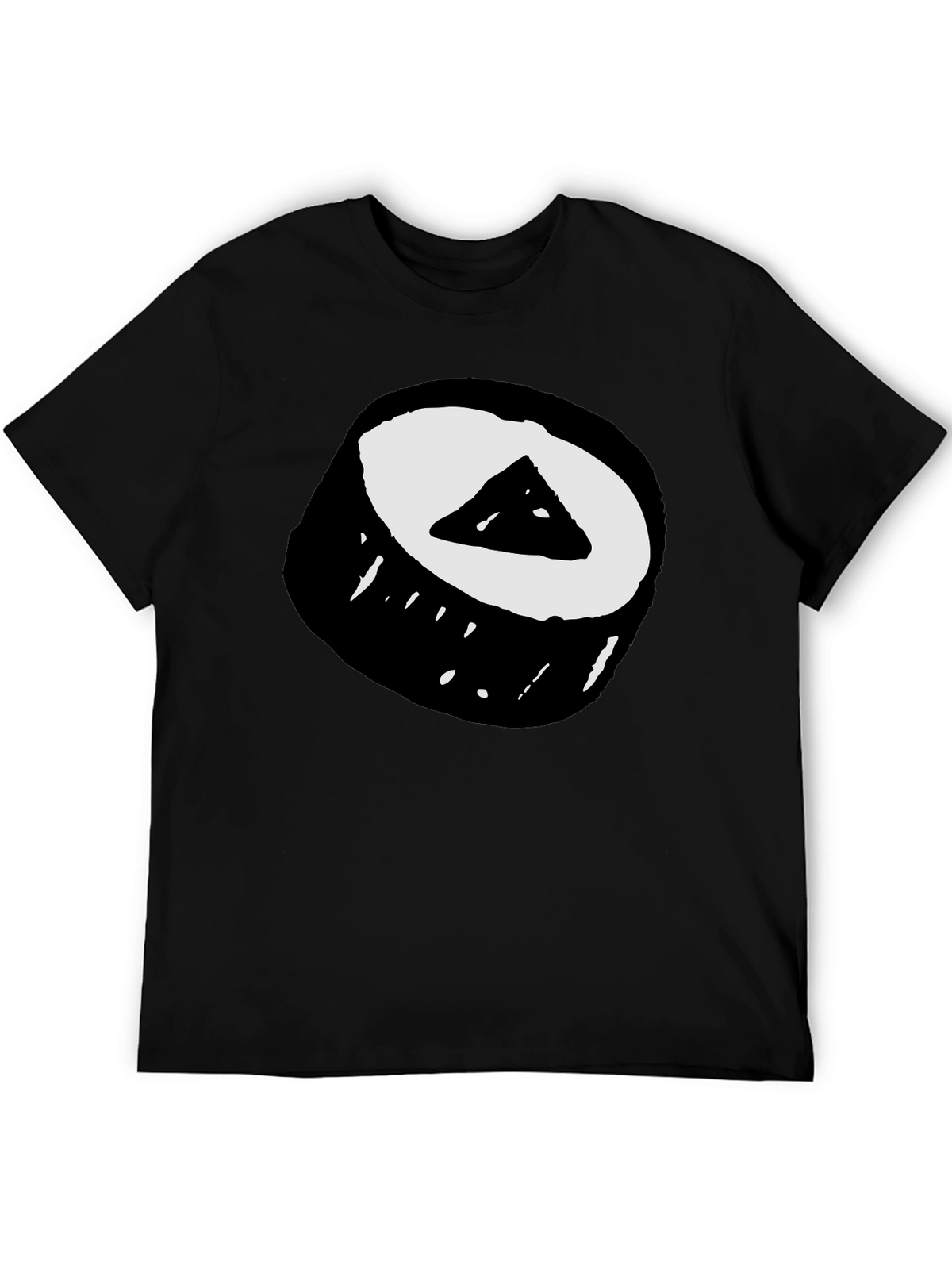 Sushi Roll Graphic Tee - Black Cotton T-Shirt