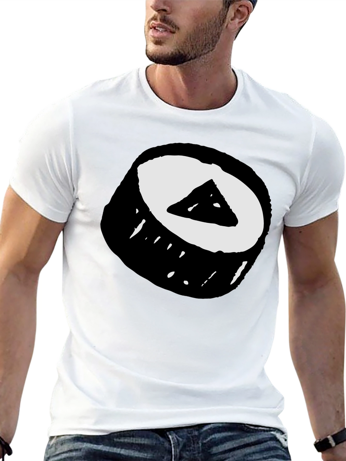 Sushi Roll Graphic Tee - Black Cotton T-Shirt