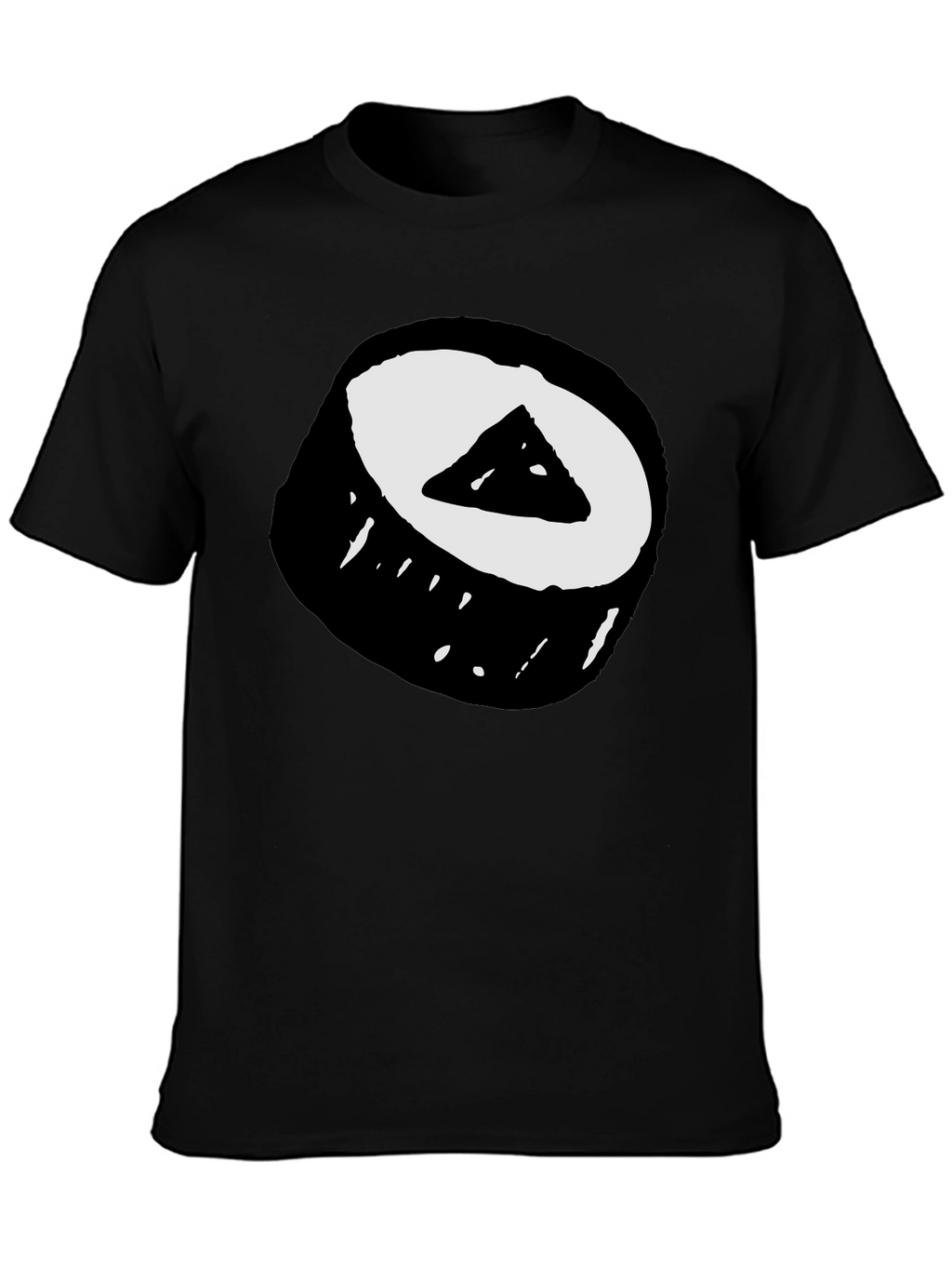 Sushi Roll Graphic Tee - Black Cotton T-Shirt