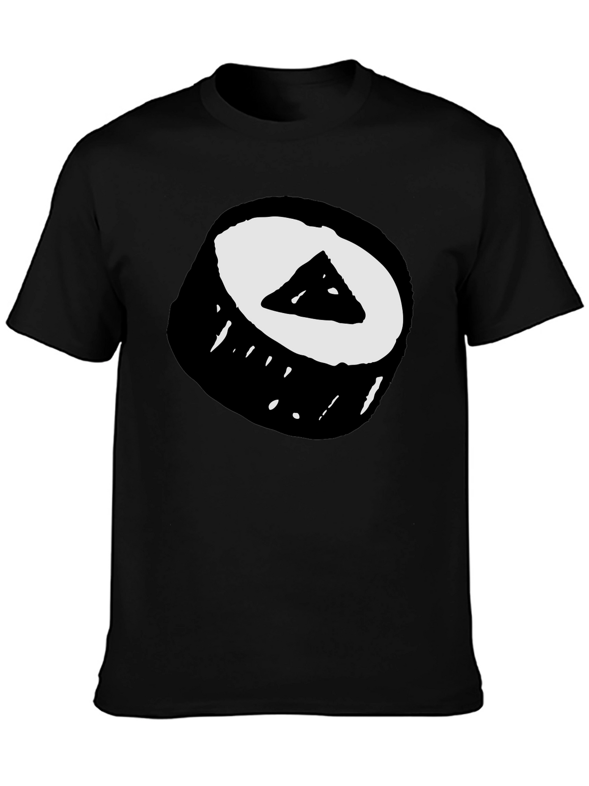 Sushi Roll Graphic Tee - Black Cotton T-Shirt