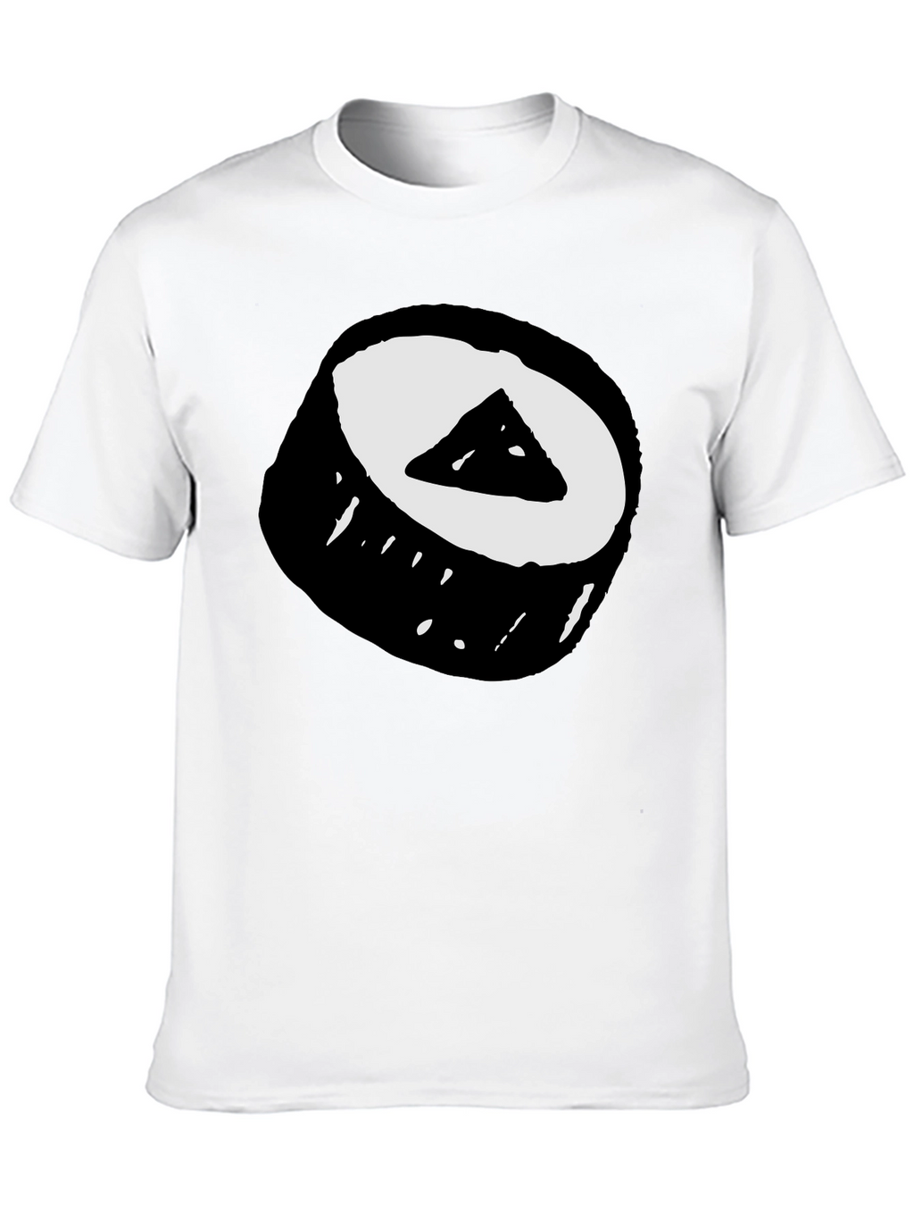 Sushi Roll Graphic Tee - Black Cotton T-Shirt