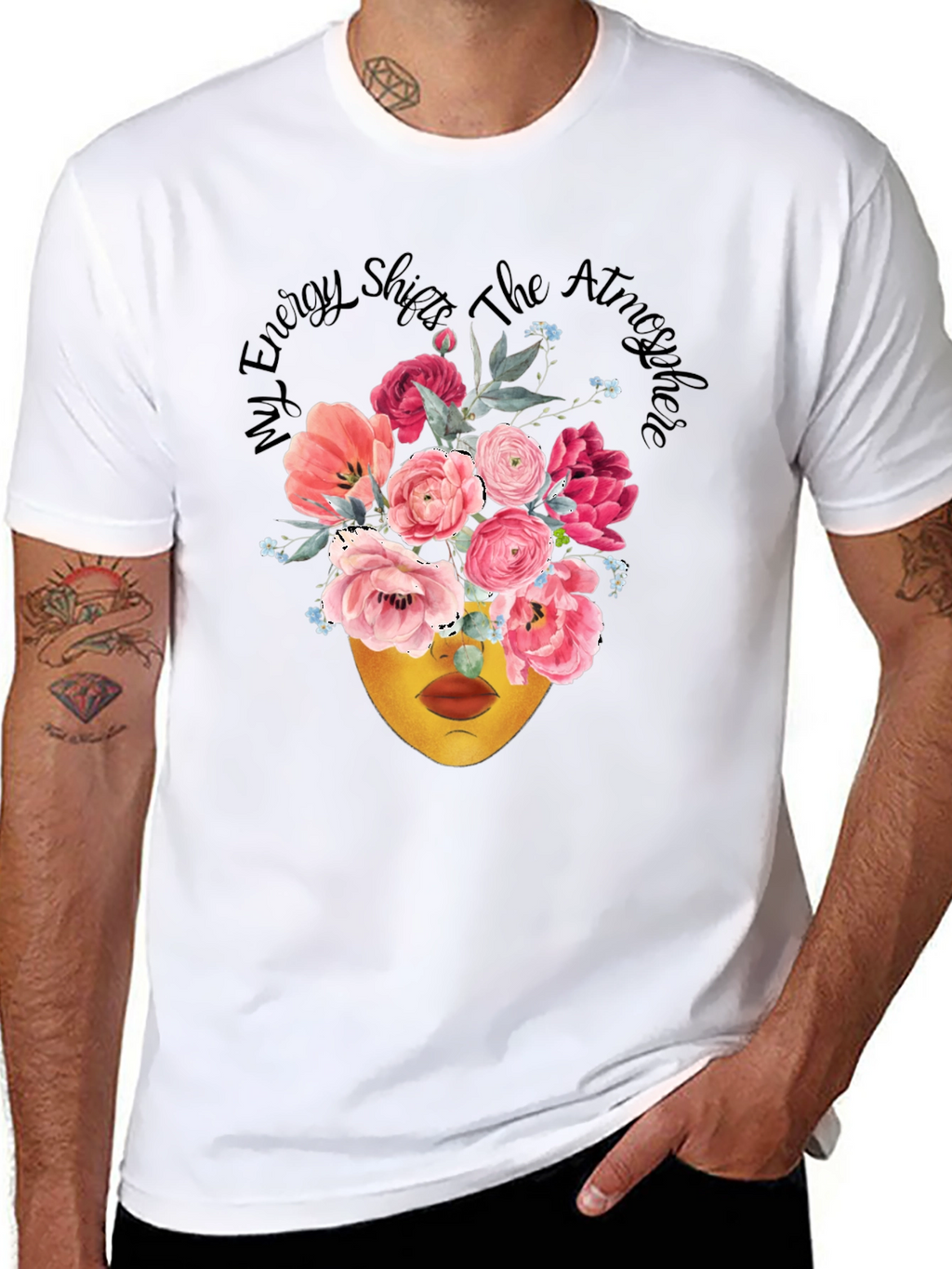 Floral Energy Shift T-Shirt - Black
