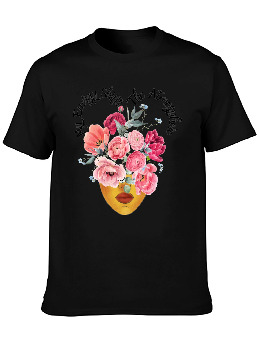 Floral Energy Shift T-Shirt - Black