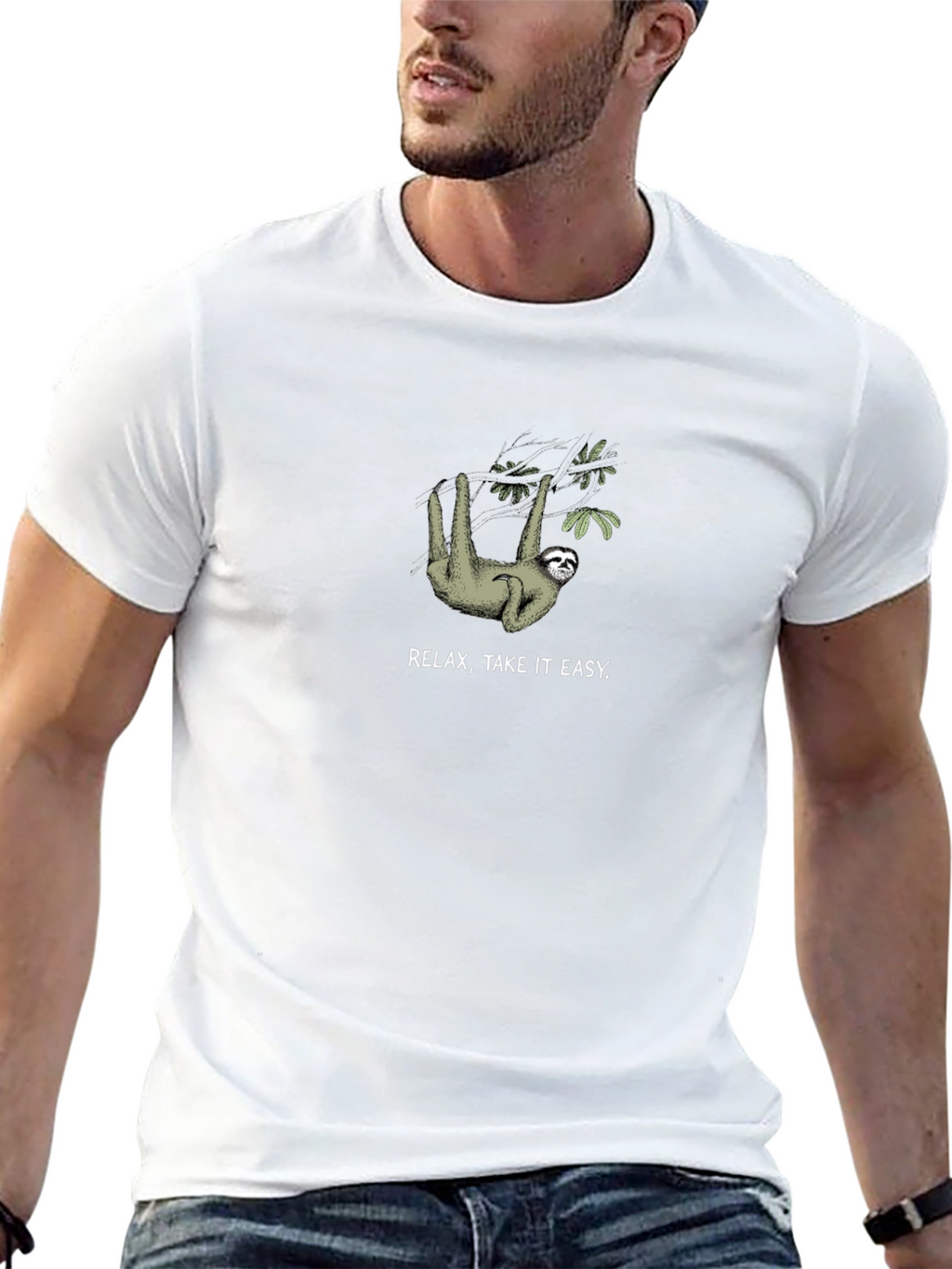 Relax Take it Easy Sloth Graphic T-Shirt