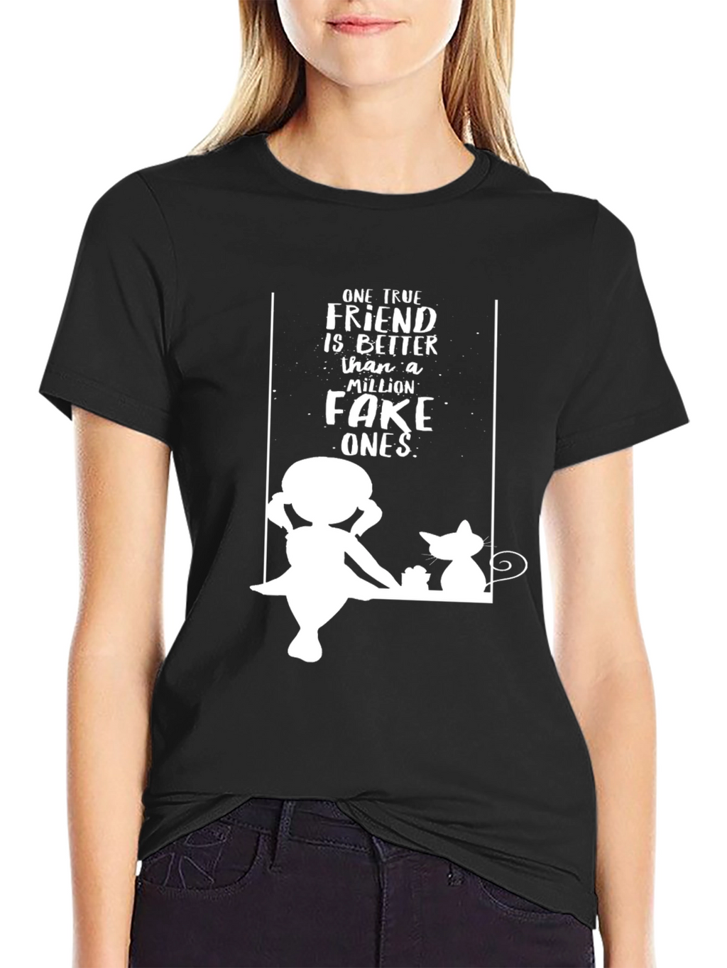 True Friend Graphic Tee - Unisex Black T-Shirt