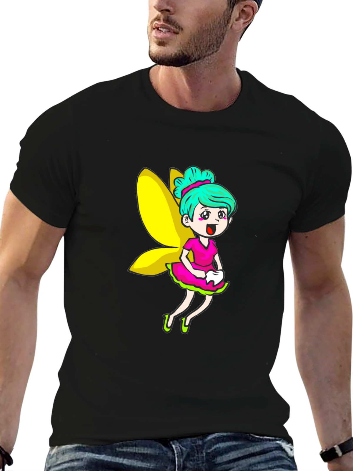 Tooth Fairy Graphic Tee - Fun Cartoon Design