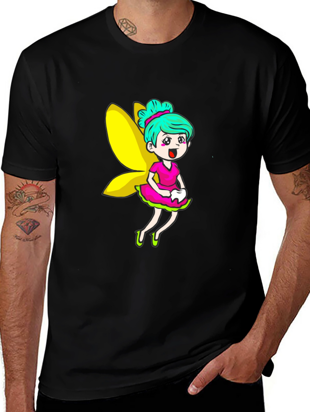 Tooth Fairy Graphic Tee - Fun Cartoon Design